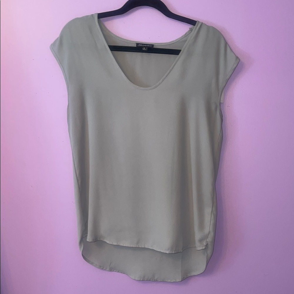 Shinestar Green Asymmetrical Cap Sleeve Blouse